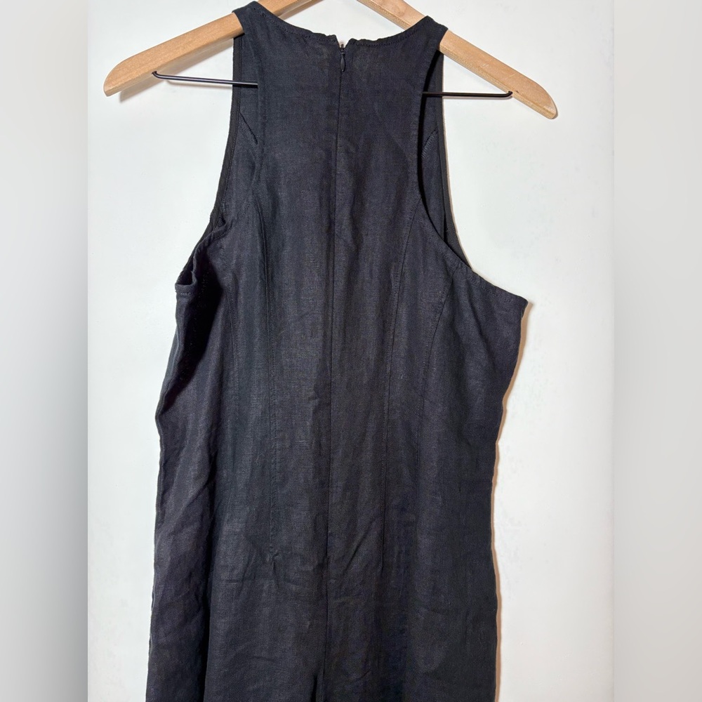 NWT MADEWELL Seamed Wide-Leg Jumpsuit 100% Linen Black Sz 6 - Picture 7 of 12